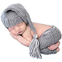 Ropa de color gris- recién nacido bebé niña-niño ganchillo Costume Foto Fotografía Prop sombreros trajes